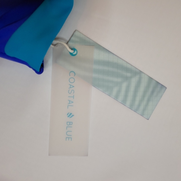 NWT Coastal Blue Women’s Swimsuit Halter Neck Cutout-Front, size L 12-14 - Picture 3 of 7